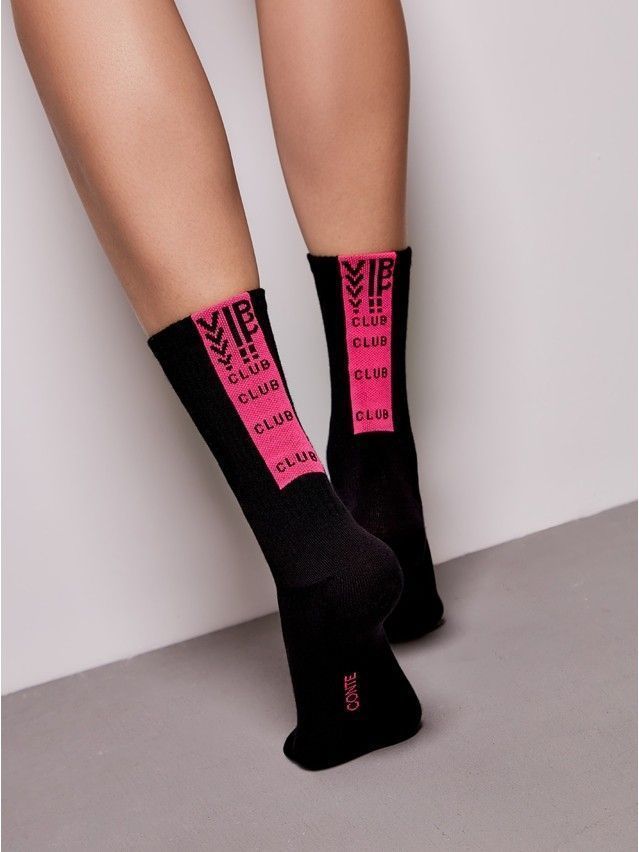 Women's socks CONTE ELEGANT ACTIVE, s.23-25, 433 black-pink - 1