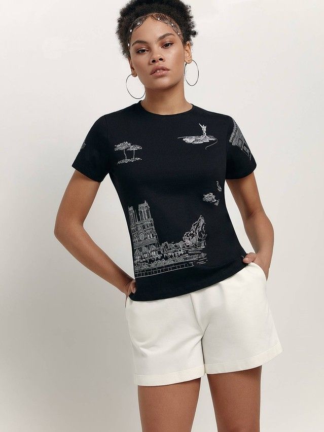 Women's polo neck shirt CONTE ELEGANT LD 1667, s.170-100, black - 3
