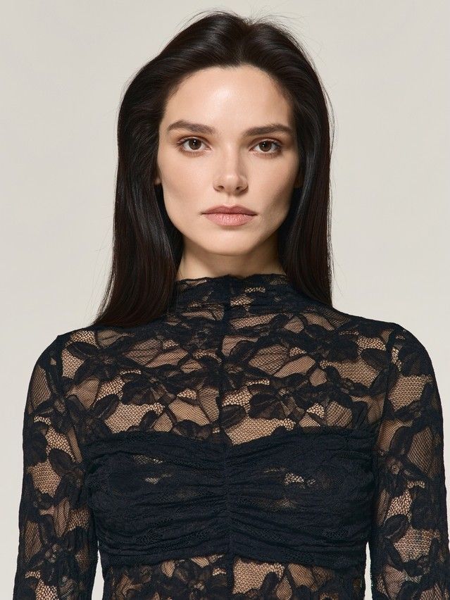 Women's polo neck shirt CONTE LD 3491, s.170-88, black - 2