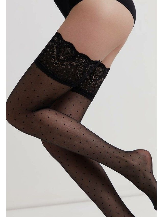 HAPPY polka dot stockings with fishnet - Official online store Conte