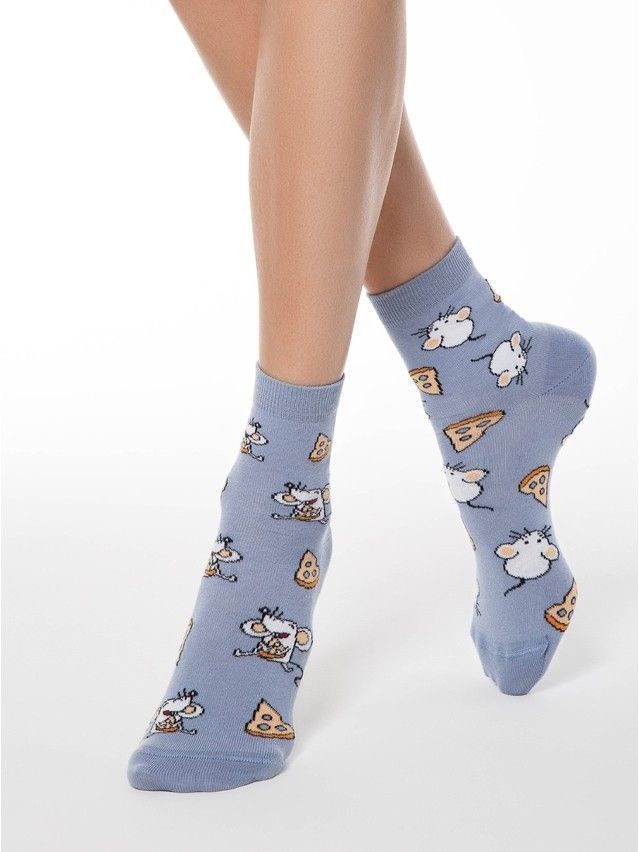 Women's socks CONTE ELEGANT HAPPY, s.23-25, 150 light denim - 1