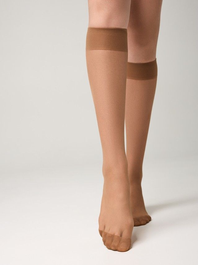 Women's knee high socks CONTE ELEGANT TENSION 20 (2 pairs),s.23-25, bronz - 1