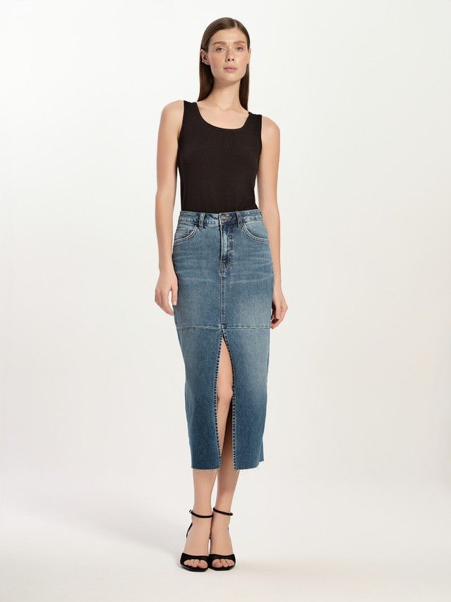 Denim skirt CONTE ELEGANT CON-764, s.170-90, blue - 1