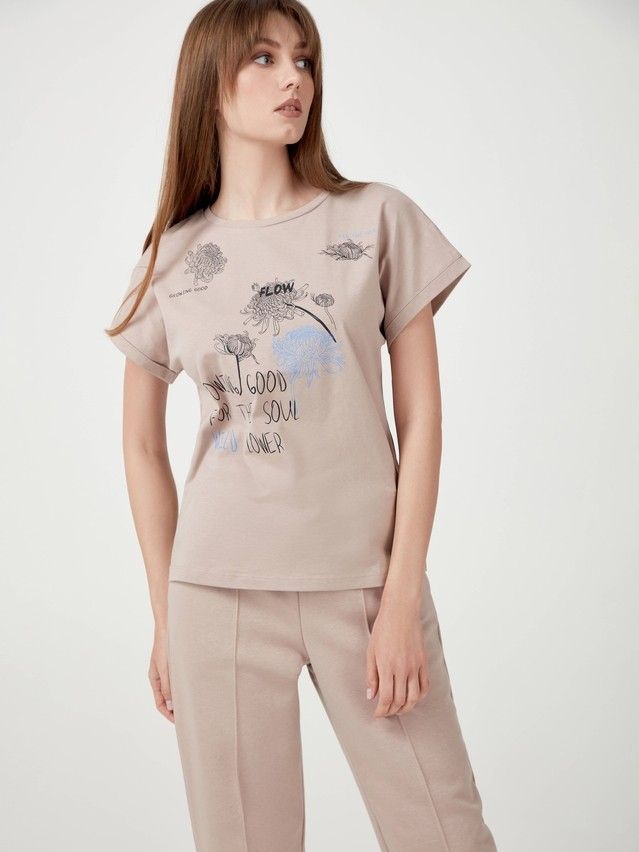 Women's polo neck shirt CONTE ELEGANT LD 1753, s.170-92, beige - 1