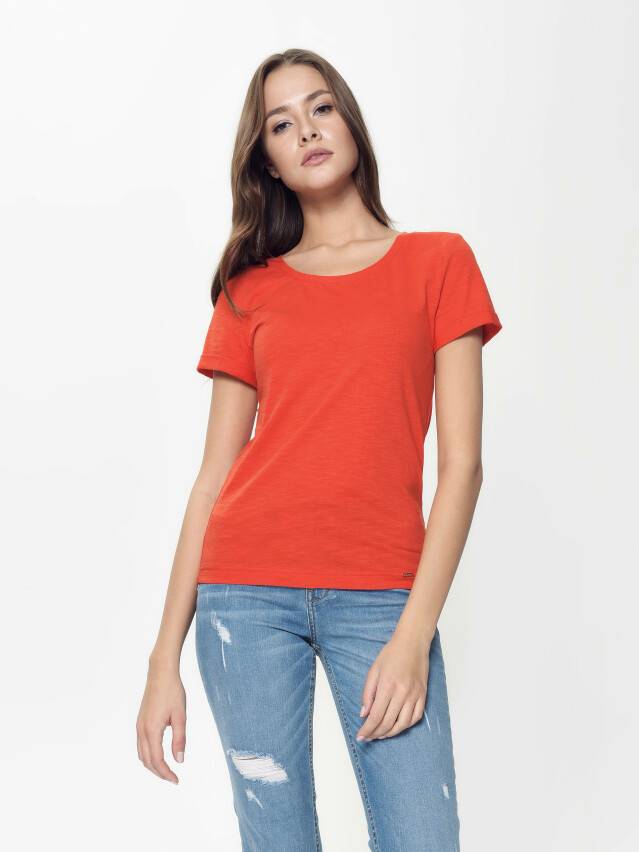 Women's polo neck shirt CONTE ELEGANT LD 926, s.170-100, sunset orange - 2