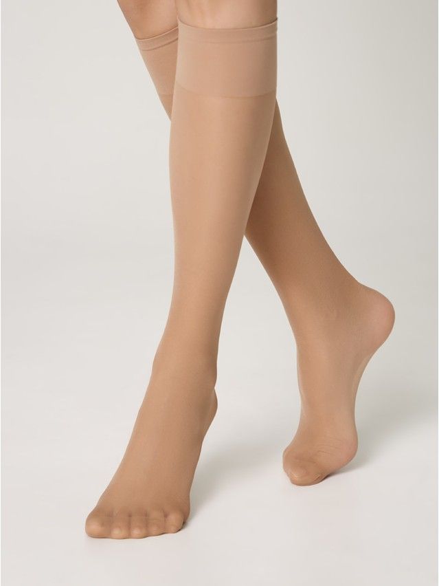 Women's knee high socks CONTE ELEGANT SOLO 40 (2 pairs),s.23-25, natural - 1