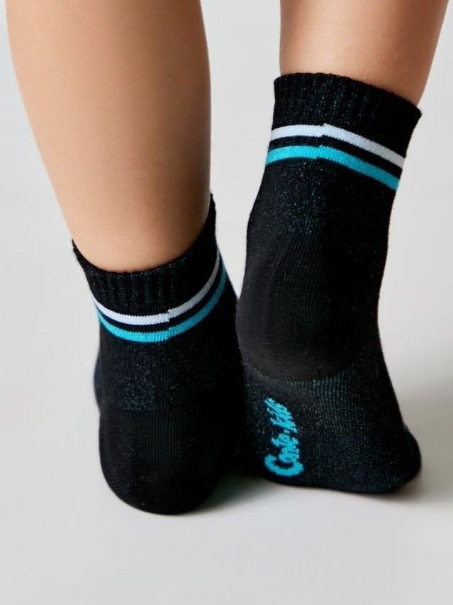 Children's socks ACTIVE (short) 13S-34SP, s. 24-26, 508 black-turquoise - 3