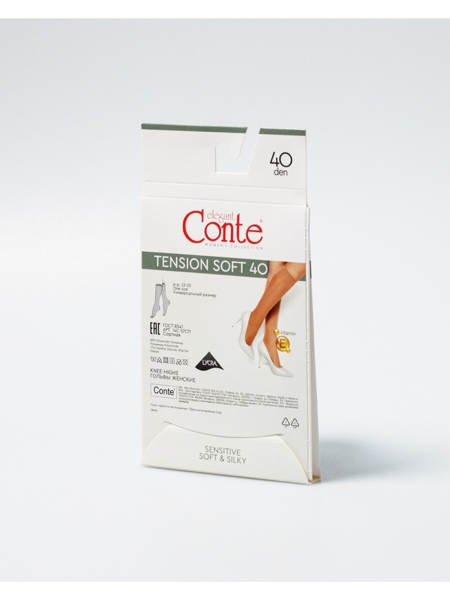 Women's knee high socks CONTE ELEGANT TENSION SOFT 40 (1 pair),s.23-25, nero - 4