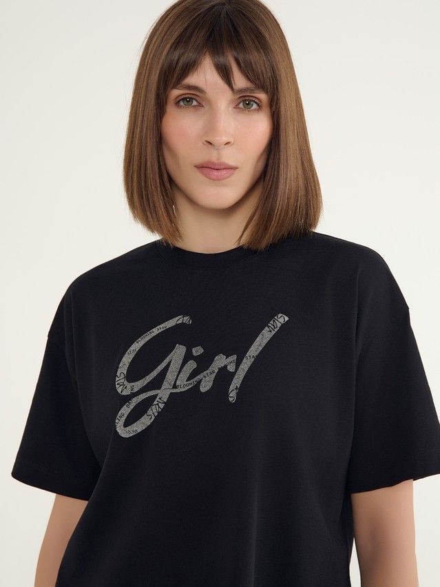 Women's polo neck shirt CONTE ELEGANT LD 3032, s.170-92, black-girl - 3