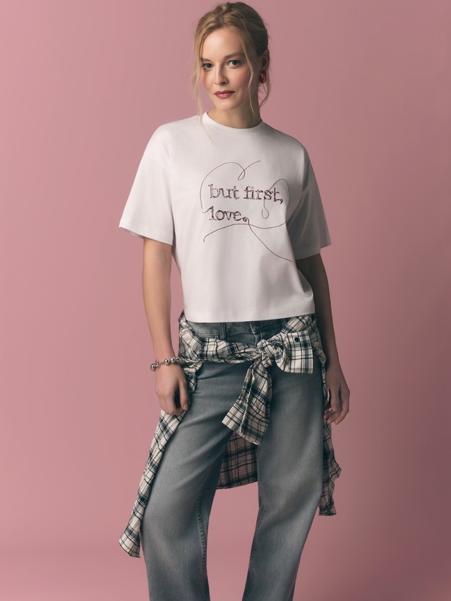 Women's polo neck shirt CONTE ELEGANT LD 3032, s.170-92, white-love - 4