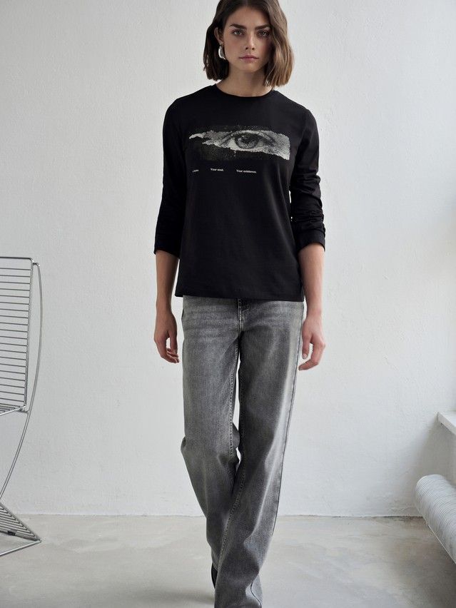 Women's polo neck shirt CONTE LD 3287, s.170-88, black-eye - 1