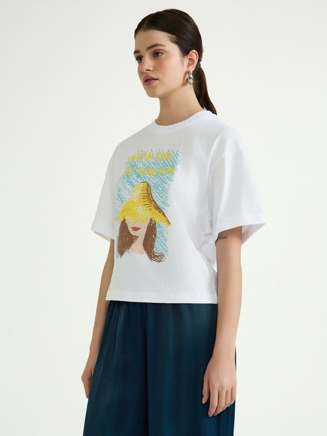 Women's polo neck shirt CONTE ELEGANT LD 3039, s.170-100, white-sun girl - 2