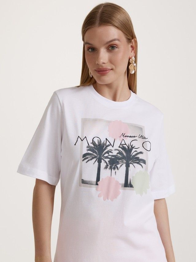 Women's polo neck shirt CONTE ELEGANT LD 3036, s.170-92, white-monaco ville - 4