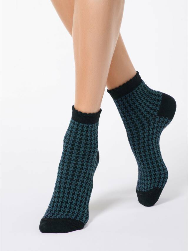 Women's socks CONTE ELEGANT CLASSIC, s.23, 056 black-dark azure - 1