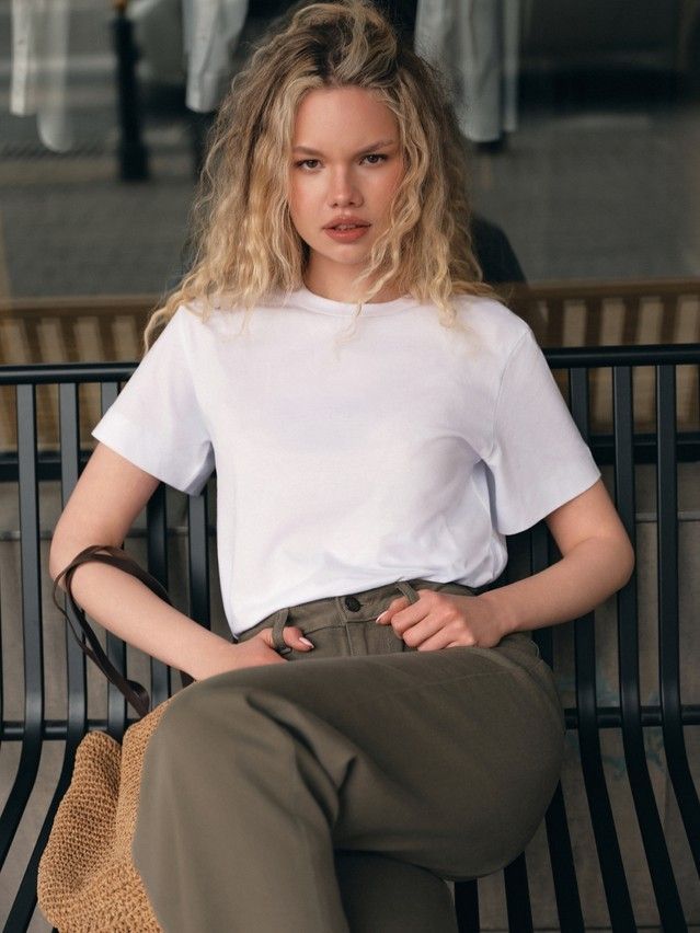 Women's polo neck shirt CONTE ELEGANT LD 3206, s.170-84, white-3conte - 2