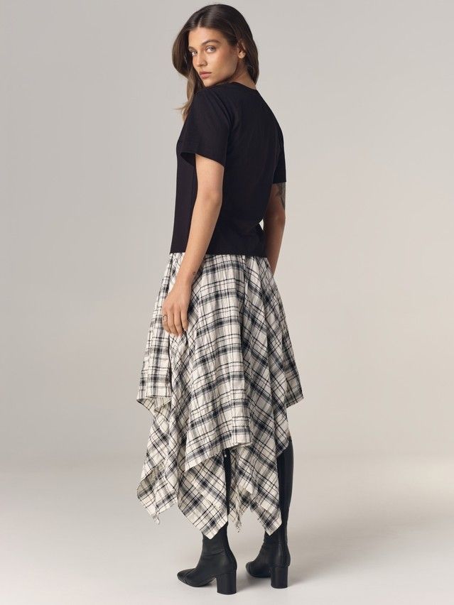 Women's polo neck shirt CONTE LD 3470, s.170-88, black-roses - 5