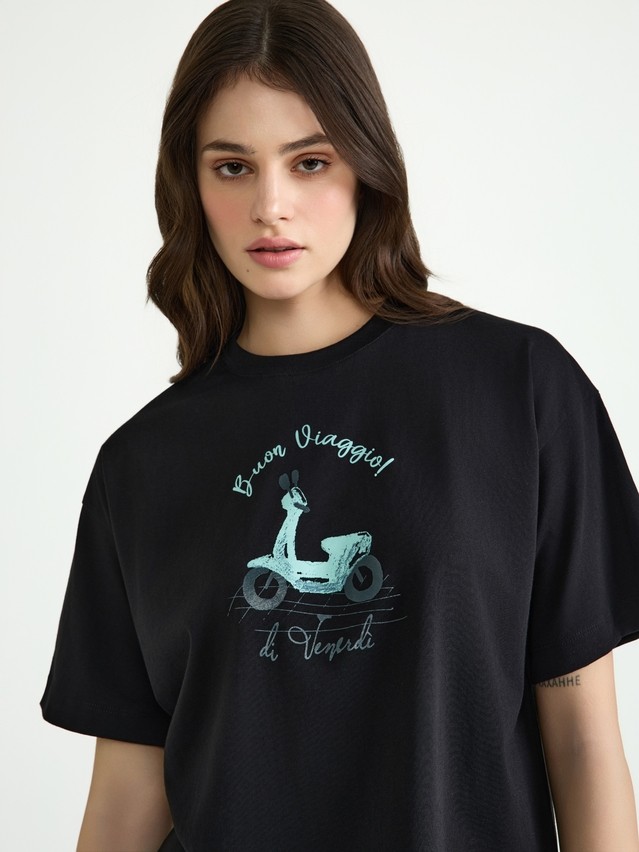 Women's polo neck shirt CONTE ELEGANT LD 3032, s.170-92, black-scooter - 1