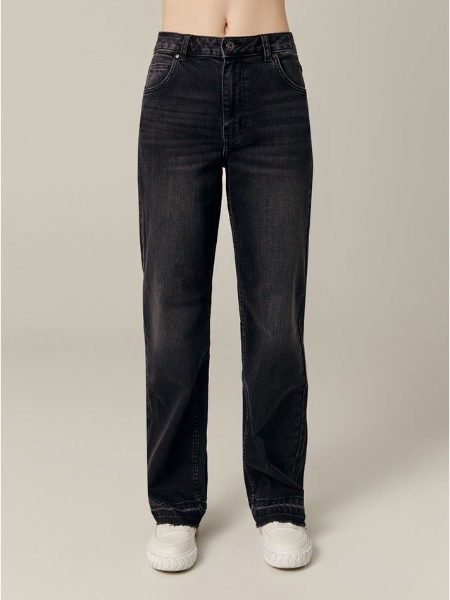 Denim trousers CONTE ELEGANT CON-716, s.170-102, black - 1