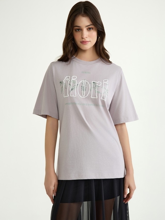 Women's polo neck shirt CONTE ELEGANT LD 3036, s.170-92, coffee-fiori - 3