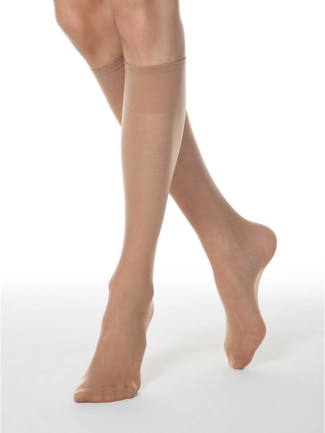 Women's knee high socks CONTE ELEGANT TENSION SOFT 20, s.36-39, natural - 4