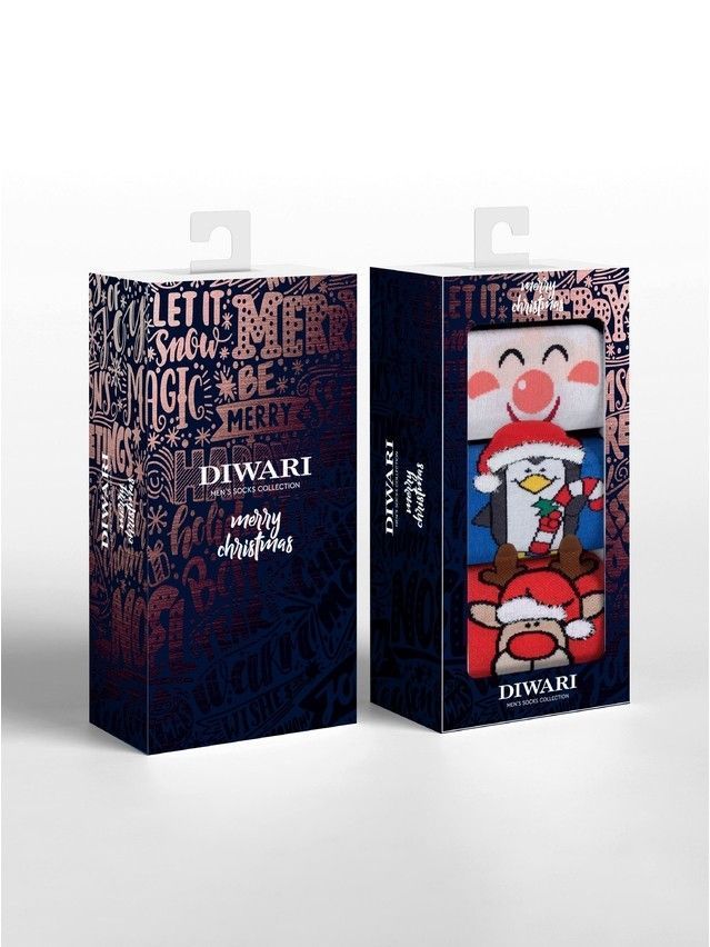 Men's socks DIWARI NEW YEAR (3 pairs),s.27-29, 813 assorted - 1
