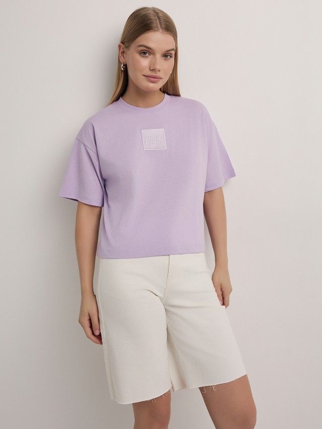 Women's polo neck shirt CONTE ELEGANT LD 2973, s.170-92, lavender-girls dont cry - 3