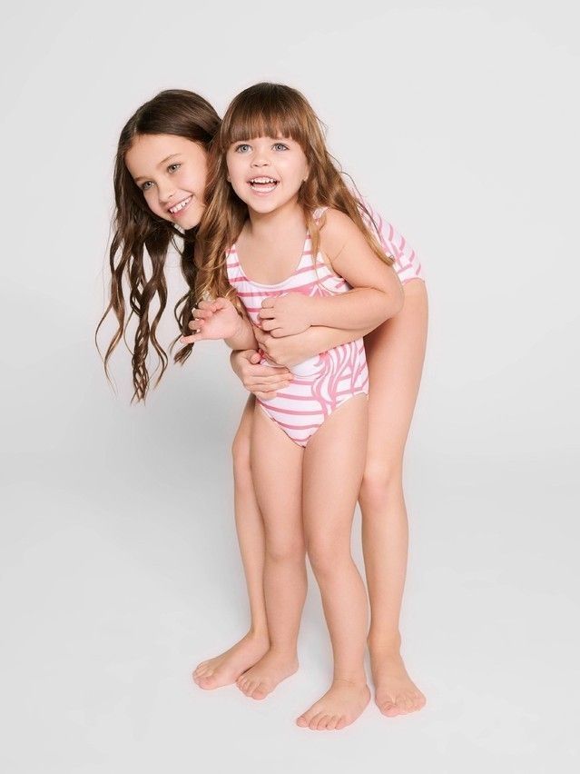 Swimsuit for girls CONTE ELEGANT UNICORN, s.110,116-56, white-pink - 4