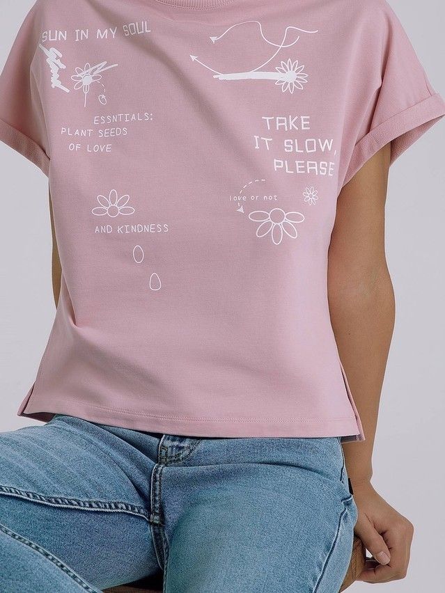 Women's polo neck shirt CONTE ELEGANT LD 1773, s.170-84, romantic pink - 4
