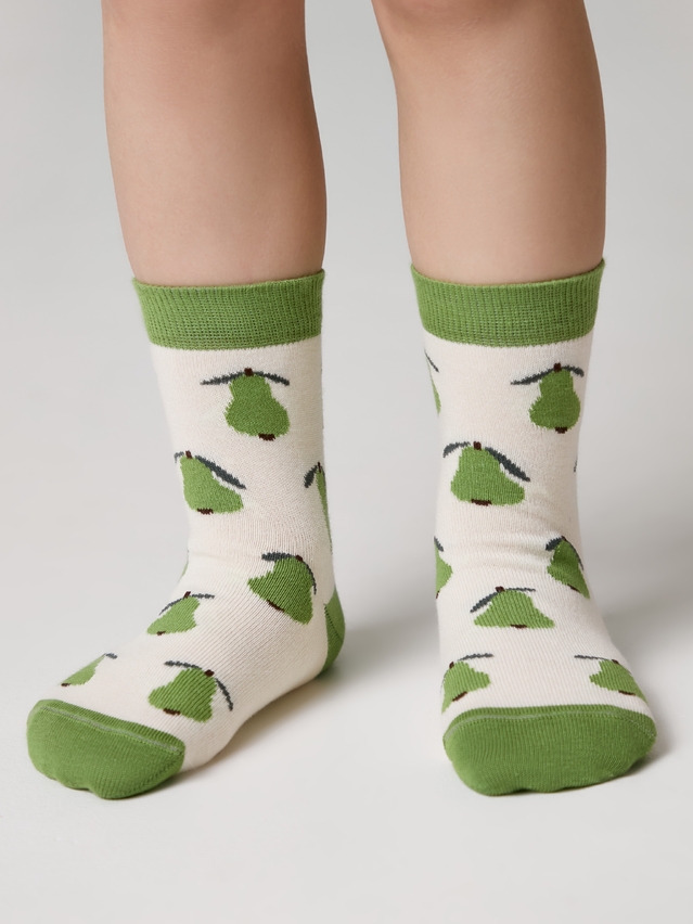 Children's socks CONTE-KIDS TIP-TOP, s.12, 1035 cream-green - 1