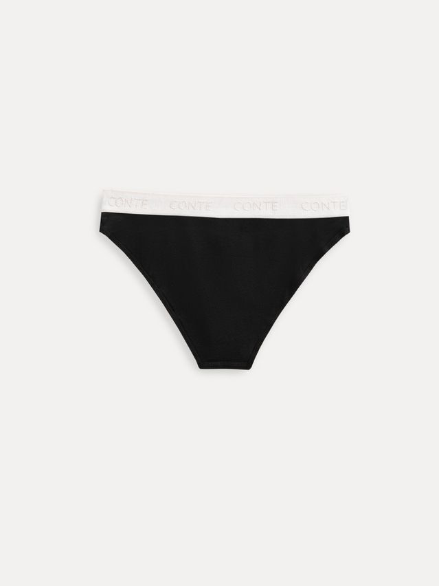 Women's panties CONTE ELEGANT PRINT DOTS LB 2545, s.90, black-light almond - 4