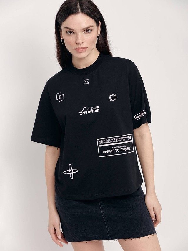 Women's polo neck shirt CONTE ELEGANT LD 1654, s.170-92, black - 1