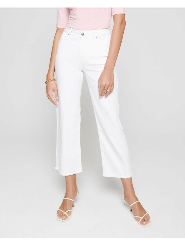 Denim trousers with High rise CON-243, s.170-102, white - 2