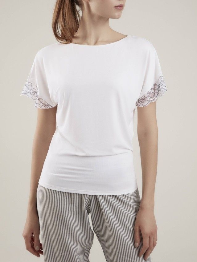 Short-sleeved top CONTE ELEGANT FUSION TA0017, s.164,170-84, white - 2