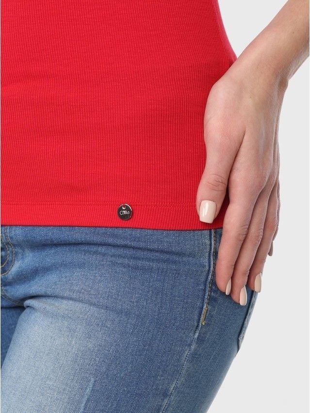Women's polo neck shirt CONTE ELEGANT LD 716, s.170-100, red - 4