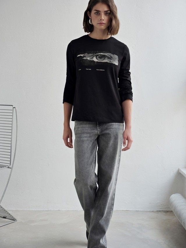 Women's polo neck shirt CONTE LD 3287, s.170-88, black-eye - 1