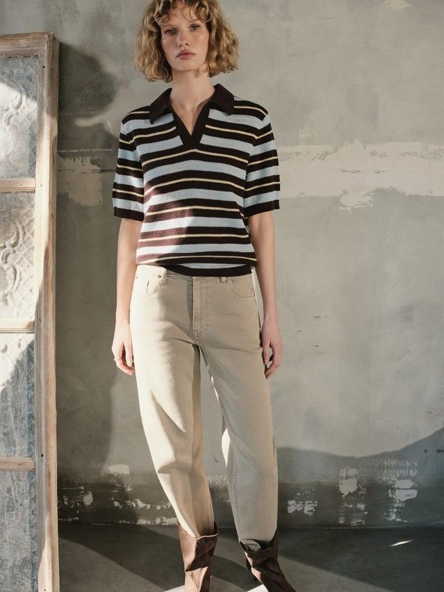 Women's pullover CONTE LDK25139, s.170-84, brown-blue-yellow - 1