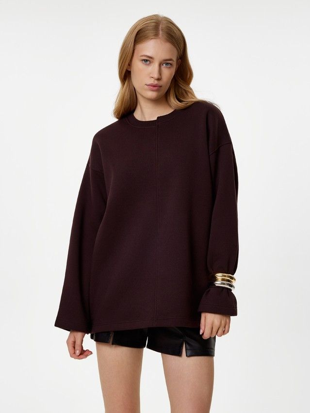 Women's polo neck shirt CONTE LD 3231, s.170-84, dark chocolate - 1