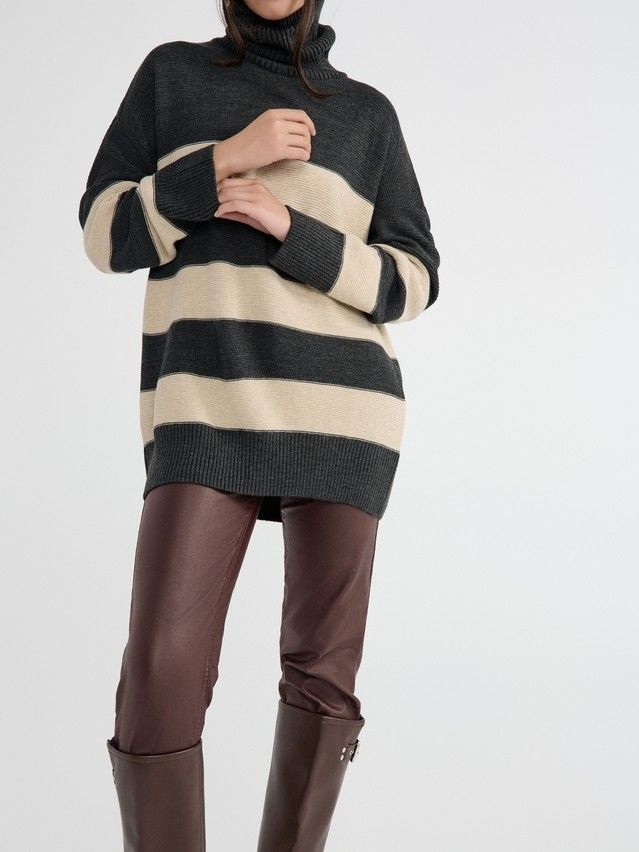 Women's pullover CONTE ELEGANT LDK23107, s.170-84, graphite-beige - 3