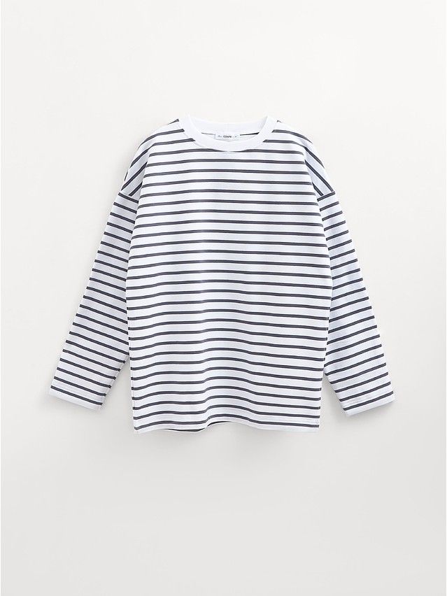 Women's polo neck shirt CONTE ELEGANT LD 3293, s.170-84, graphite-white strip - 1