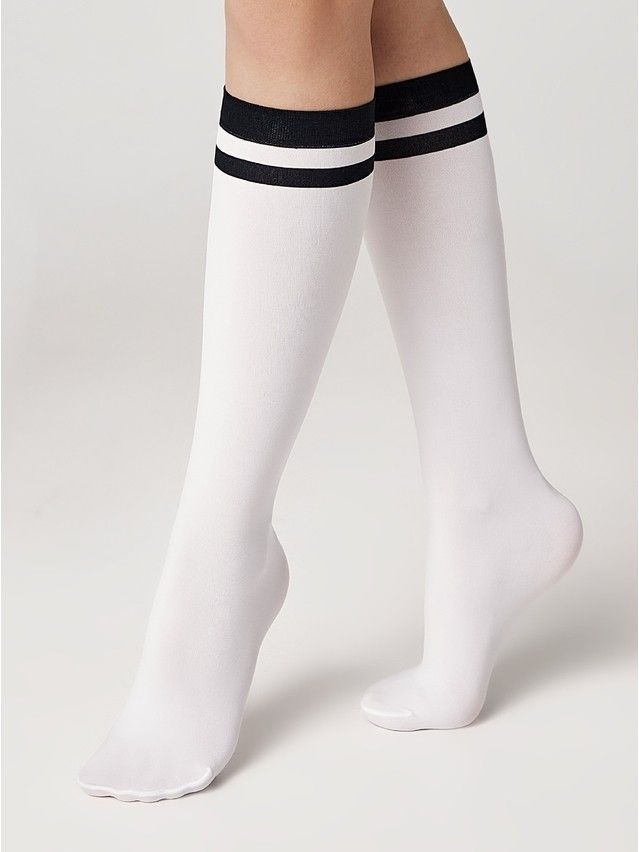 Women's knee high socks CONTE ELEGANT HIT, s.23-25, bianco - 1