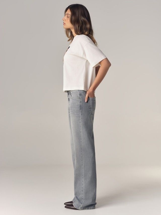 Women's polo neck shirt CONTE LD 3469, s.170-88, milk-abstract flower - 6