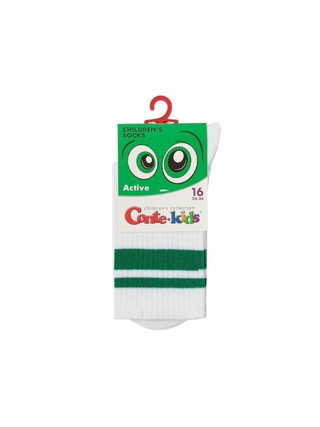 Children's socks CONTE-KIDS ACTIVE, s.16, 1020 white-light green - 5