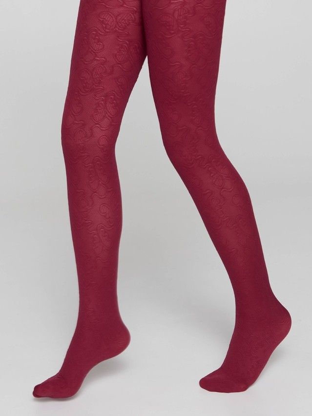 Fancy children's tights CONTE ELEGANT DAISY, s.104-110, bordo - 2