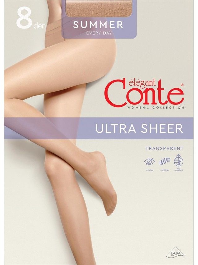 Women's tights CONTE ELEGANT SUMMER 8 (euro-envelope),s.2, bronz - 4