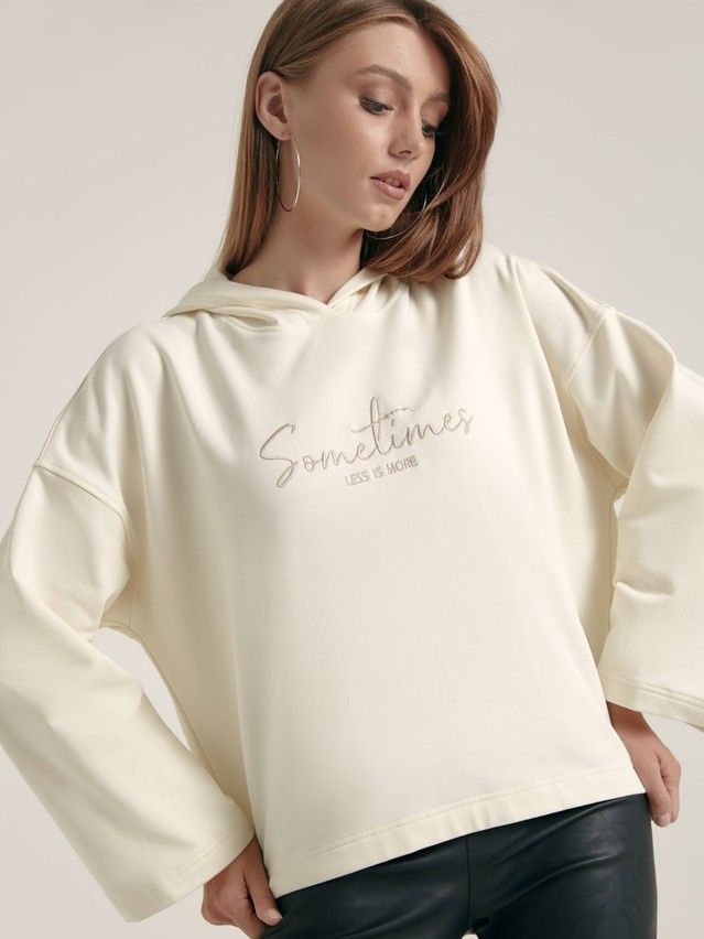 Women's polo neck shirt CONTE ELEGANT LD 1364, s.170-88, off-white - 2