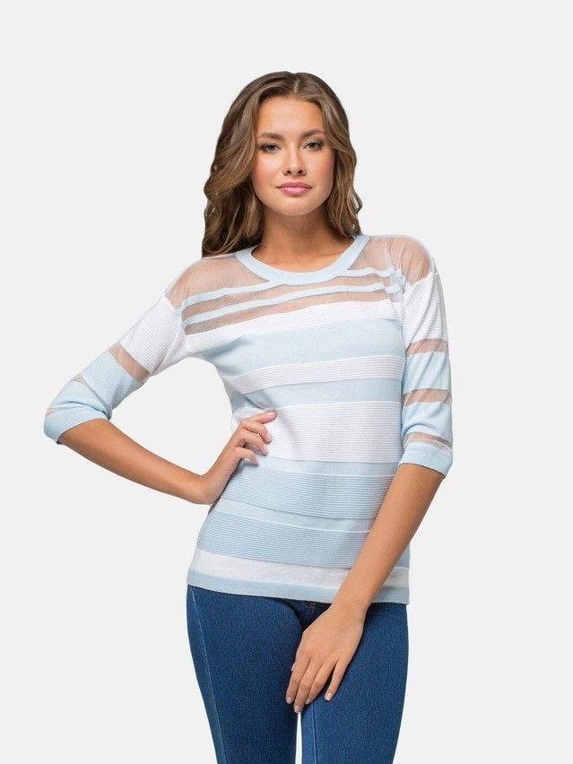 Women's pullover CONTE ELEGANT LDK020, s.158,164-84, white-blue - 1