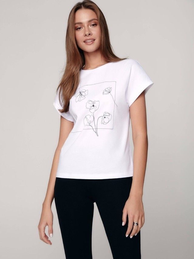 Women's polo neck shirt CONTE ELEGANT LD 1213, s.170-100, white - 3