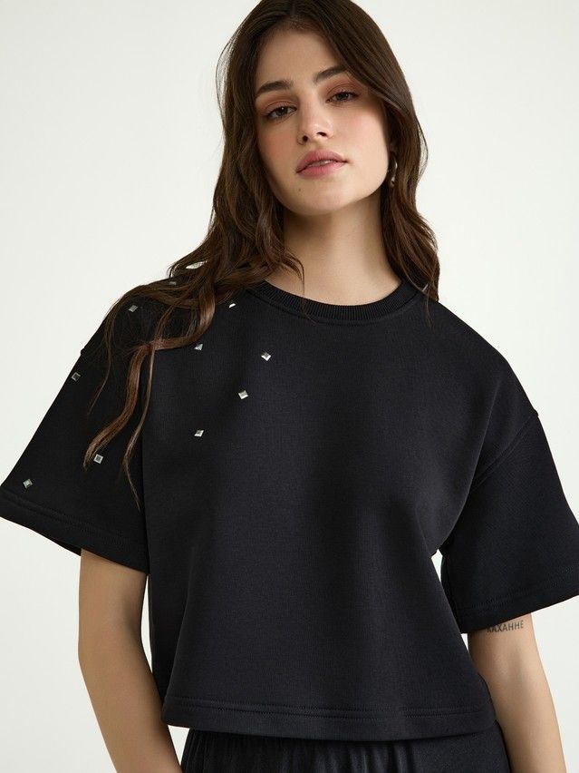 Women's polo neck shirt CONTE ELEGANT LD 3053, s.170-92, black - 3