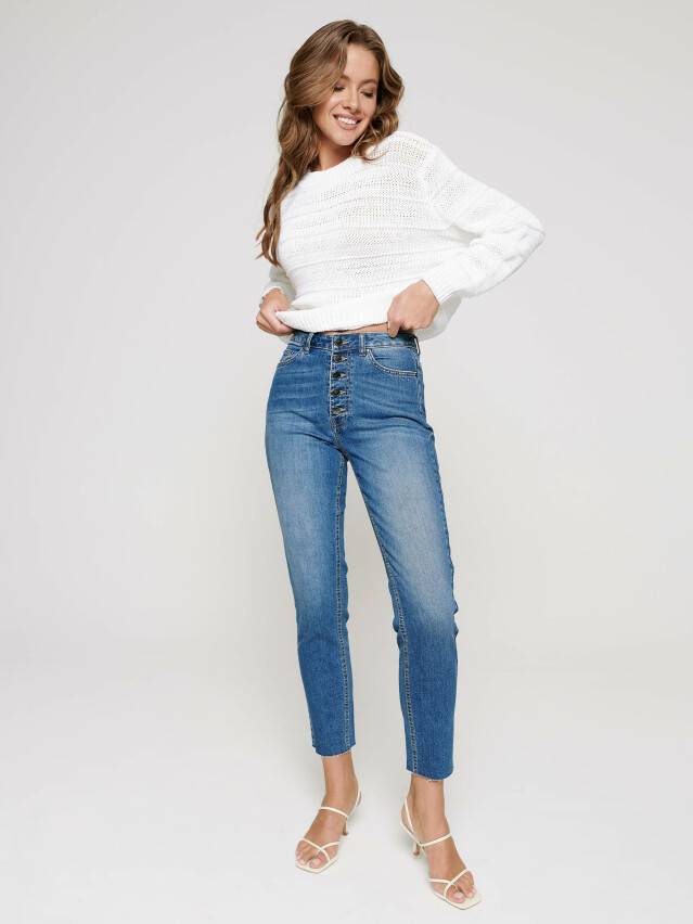 Mom Fit jeans jeans with High rise CON-189, s.170-102, mid blue - 1