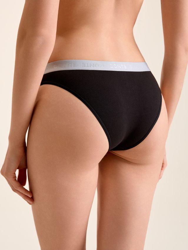 Women's panties CONTE ELEGANT PRINT DOTS LB 2545, s.90, black-grey - 2